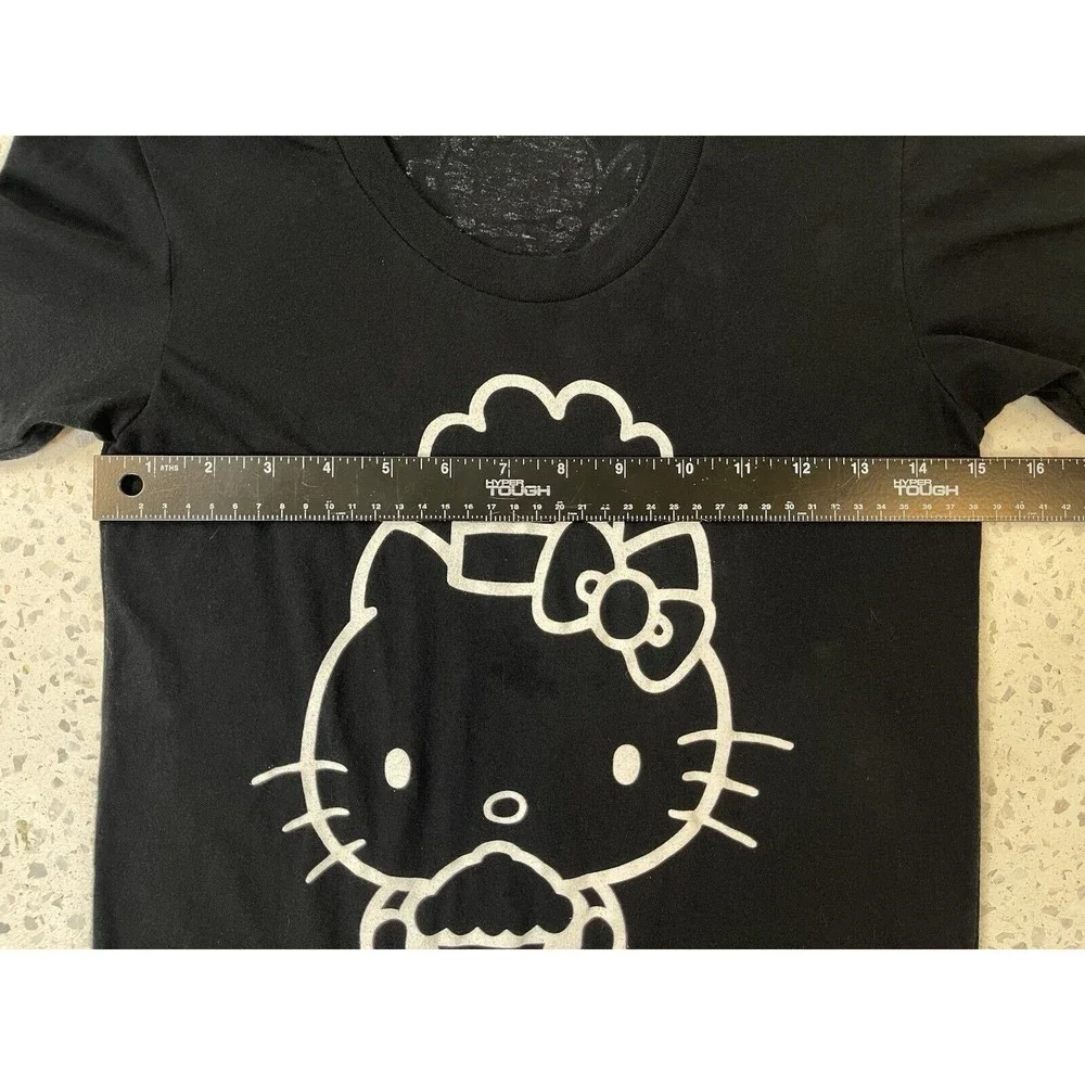 Vtg Johnny Cupcakes Women Medium Black TShirt Hello Kitty Streetwear Kawaii Cute - Picture 10 of 11